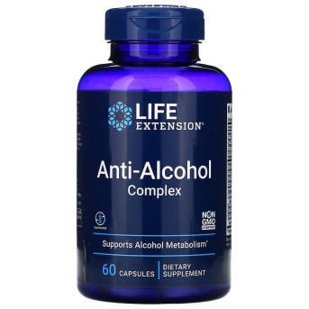 Life Extension Anti Alcohol Antioxidants Hepatoprotectors 60 Caps