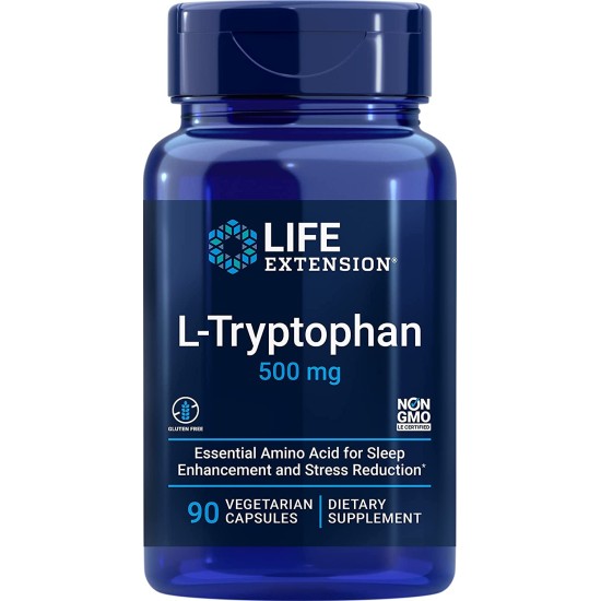 Life Extension Tryptophan 500mg 90 Caps Life Extension Tryptophan 500mg 90 Caps