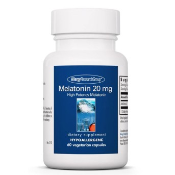 Allergy Research Group Melatonin 20mg Hypoallergenic 60 Vegetarian Capsule