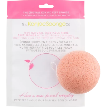 Esponja facial konjac con arcilla rosa francesa