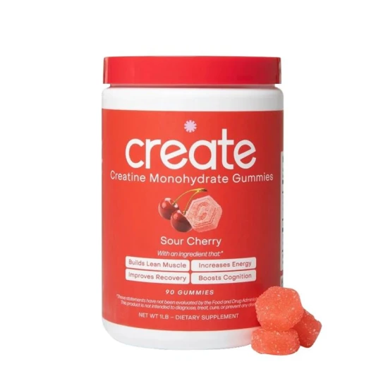 CREATE CREATINE MONOHYDRATE GUMMIES SOUR CHERRY 90 GUMMIES
