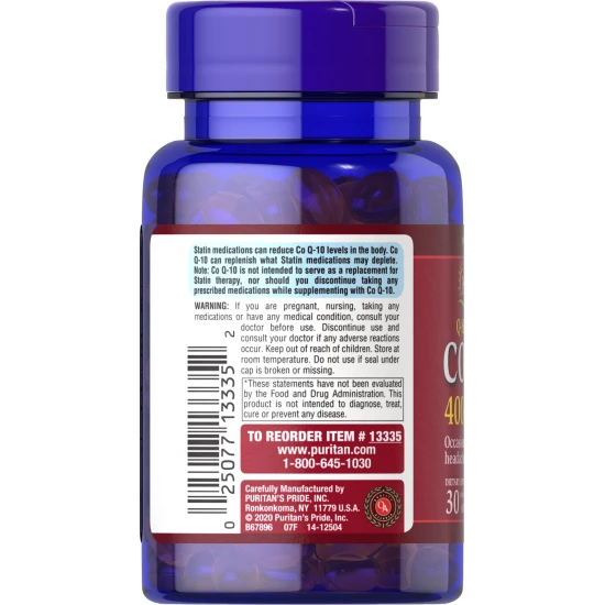 Puritan's pride Q-Sorb co Q-10 400mg 30 softgels