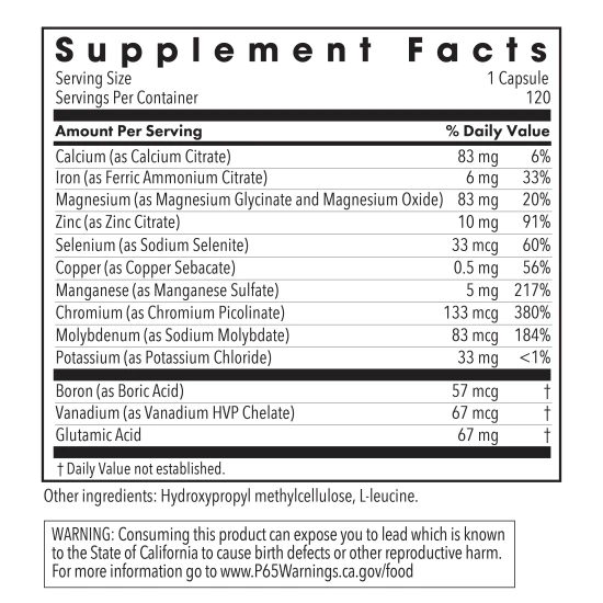 ALLERGY RESEARCH MULTIMIN 120 CAPS