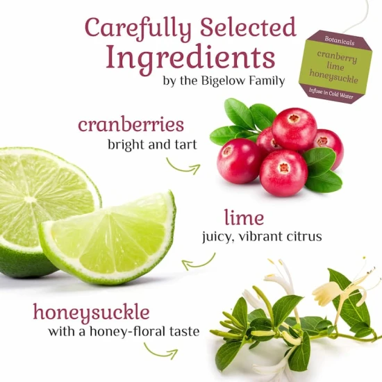 Bigelow Botanicals Infusió d'Aigua Freda Nabius Vermells Llima Madreselva