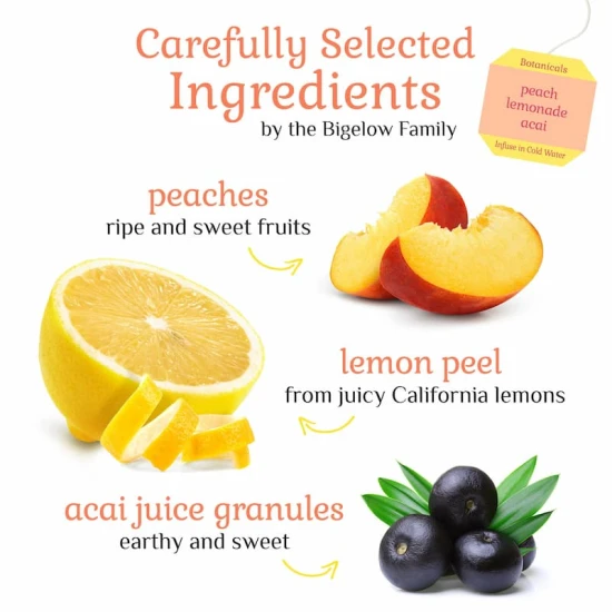 Bigelow Botanicals Infusió d'Aigua Freda Préssec Llimona Açaí