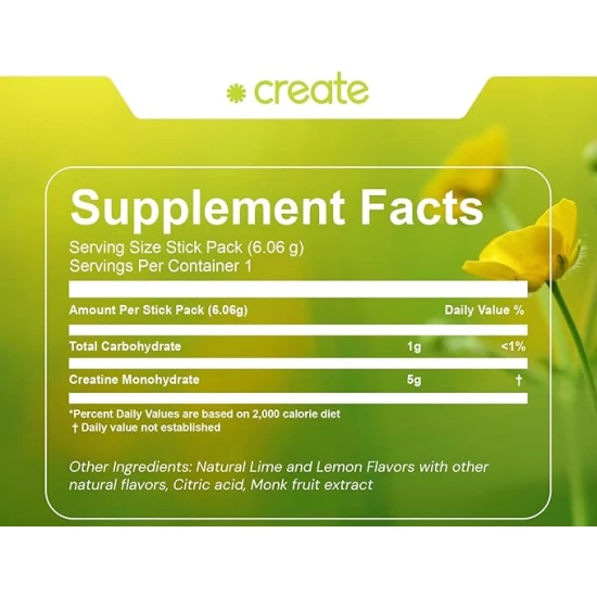 CREATE CREATINE MONOHYDRATE POWDER LEMON LIME