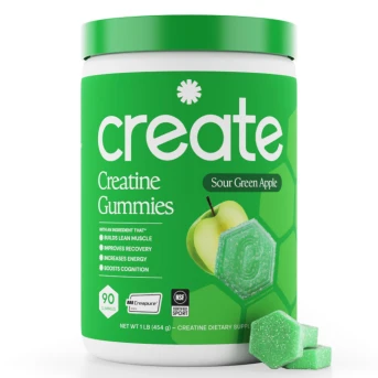 CREATE CREATINE MONOHYDRATE GUMMIES SOUR GREEN APPLE 90 GUMMIES