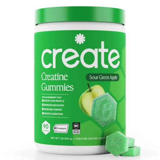 CREATE CREATINE MONOHYDRATE GUMMIES SOUR GREEN APPLE 90 GUMMIES