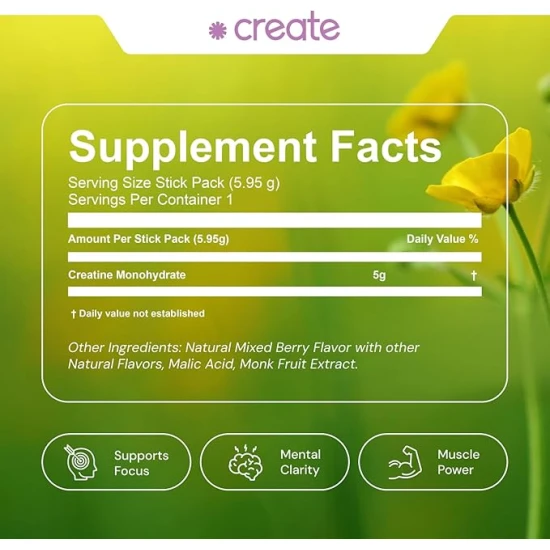 CREATE CREATINE MONOHYDRATE POWDER UNFLAVORED