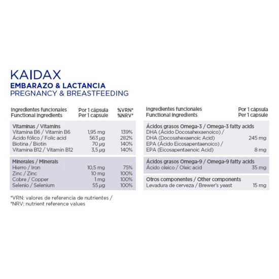 Kaidax Embarazo & Lactancia 60 Caps