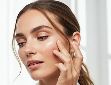 Productos U/1ST Smart Makeup veganos y cruelty-free sobre fondo blanco limpio