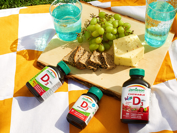 pic-nic de alimentos nutritivos y complementos vitamínicos JAMIESON